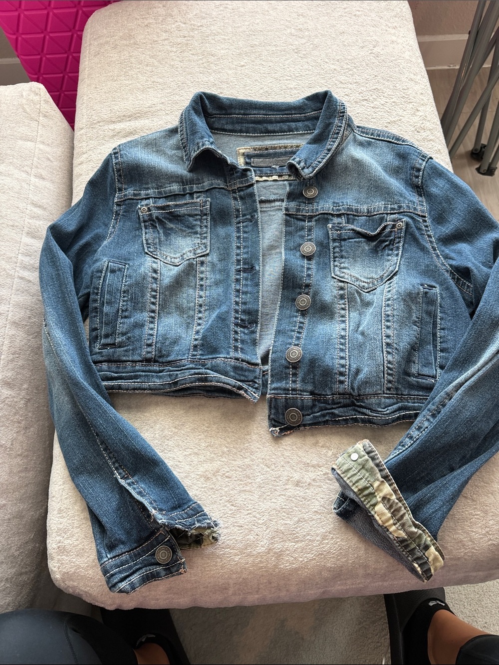 Wallflower Cropped Blue Denim Jacket